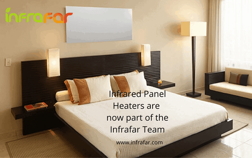 A white FAR infrared panel heater in the bedroom infrafar